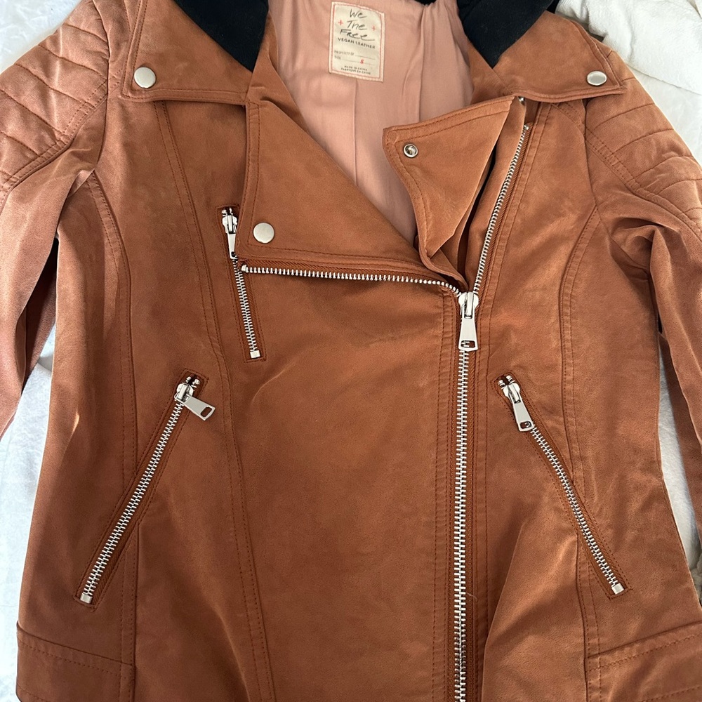 Women's Tan Biker Jacket